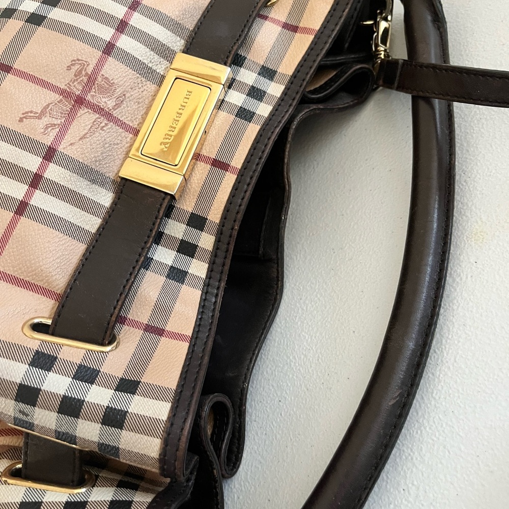 Burberry Beige and Black Check Shoulder Bag - Picture 9 of 12